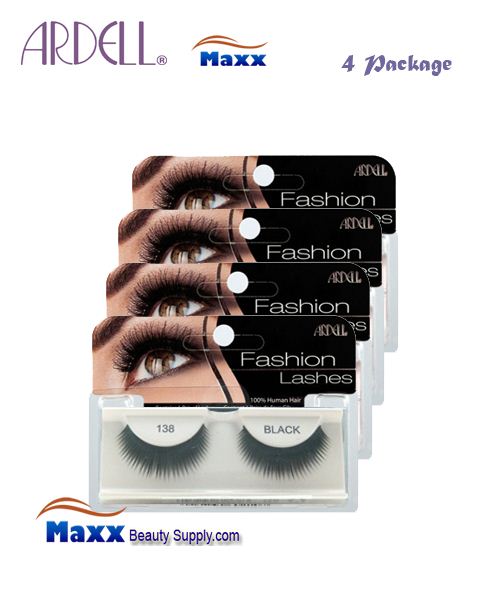 4 Package - Ardell Fashion Lashes Eye Lashes 138 - Black